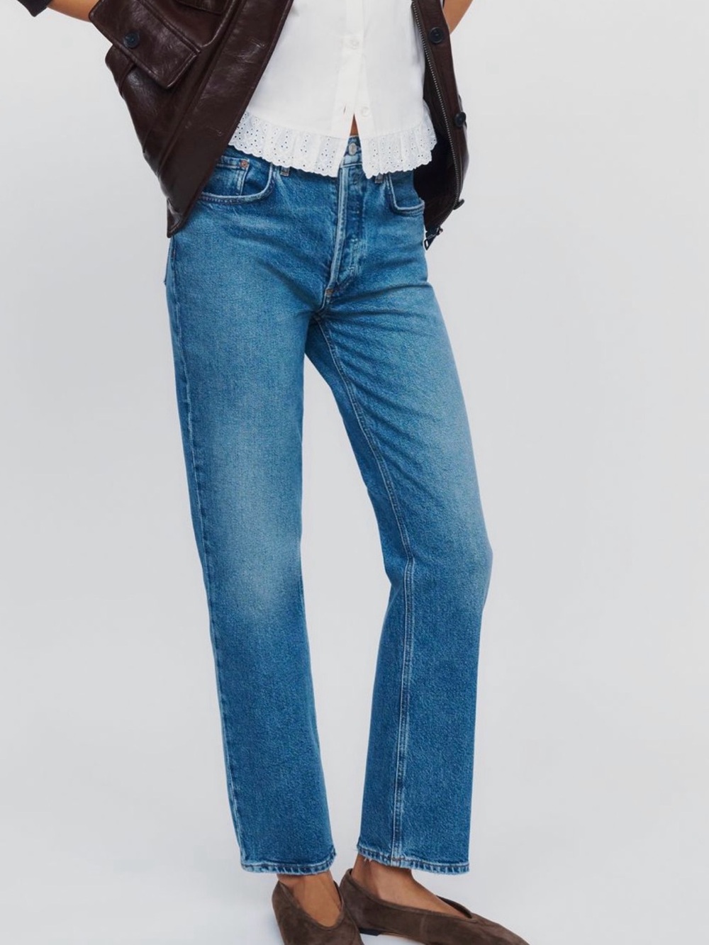 Agolde High Waisted Straight Leg Jeans Size 24